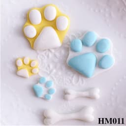 Khuôn silicon hình chân chó, chân mèo, xương chó dùng tạo hình nến thơm, làm móc khoá, epoxy - HM011 4