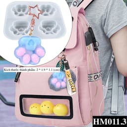 Khuôn silicon hình chân chó, chân mèo, xương chó dùng tạo hình nến thơm, làm móc khoá, epoxy - HM011 6