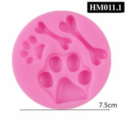 Khuôn silicon hình chân chó, chân mèo, xương chó dùng tạo hình nến thơm, làm móc khoá, epoxy - HM011 9