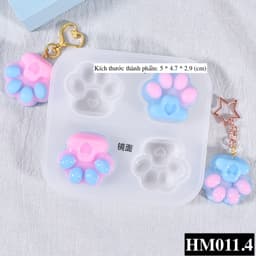 Khuôn silicon hình chân chó, chân mèo, xương chó dùng tạo hình nến thơm, làm móc khoá, epoxy - HM011 7