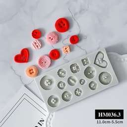 Khuôn Silicon Charm Hình Nút Áo tạo hình nến thơm, epoxy, resin - HM036 8