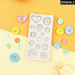 Khuôn Silicon Charm Hình Nút Áo tạo hình nến thơm, epoxy, resin - HM036 9