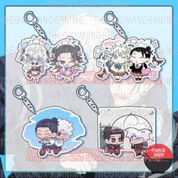 (mua 1 tặng 1) Móc khóa in hình JUJUTSU KAISEN ver GETO X GOJO ver ĐẨY XE ĐẠP CHIBI anime mica 1