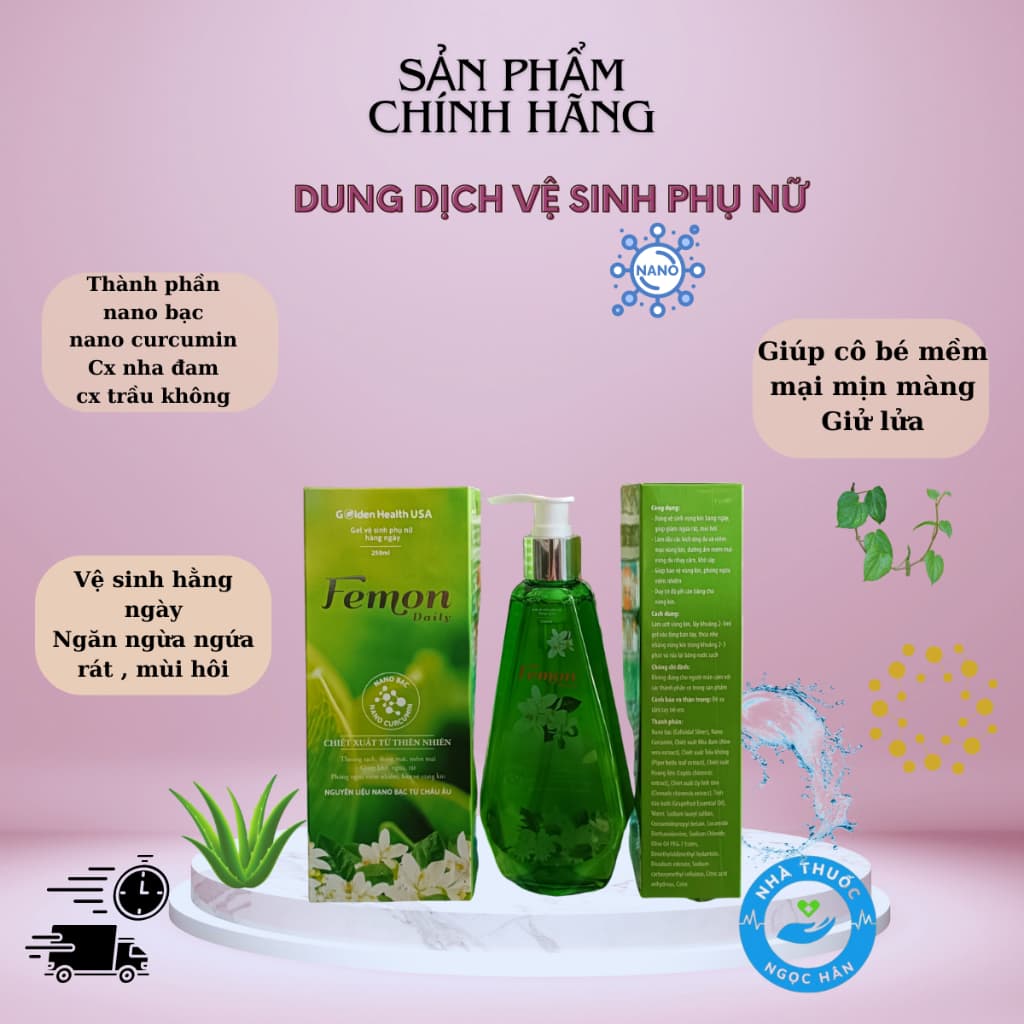 Femon Daily Dung Dịch Vệ Sinh Phụ Nữ Chiết Xuất Thiên Nhiên Chai 250 Ml