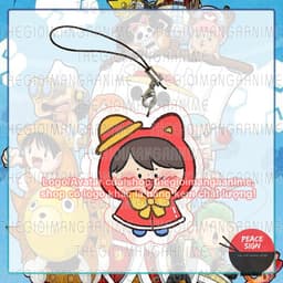 (Tặng móc khóa) Móc dây treo điện thoại ONE PIECE ver ÁO CHOÀNG NƠ in hình Đảo hải tặc anime chibi mica acrylic móc khóa 2