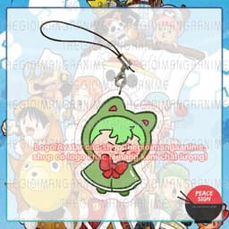 (Tặng móc khóa) Móc dây treo điện thoại ONE PIECE ver ÁO CHOÀNG NƠ in hình Đảo hải tặc anime chibi mica acrylic móc khóa 3