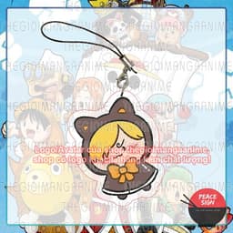 (Tặng móc khóa) Móc dây treo điện thoại ONE PIECE ver ÁO CHOÀNG NƠ in hình Đảo hải tặc anime chibi mica acrylic móc khóa 4