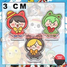 (mua 1 tặng 1) (3cm) Mô hình standee ONE PIECE ver ÁO CHOÀNG NƠ in hình anime Đảo hải tặc tượng mica chibi 1
