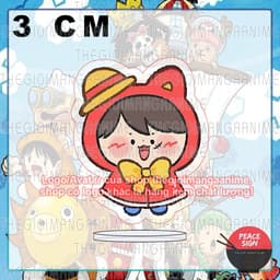 (mua 1 tặng 1) (3cm) Mô hình standee ONE PIECE ver ÁO CHOÀNG NƠ in hình anime Đảo hải tặc tượng mica chibi 3