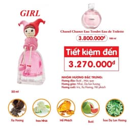 Nước hoa bé gái GIRL - NỮ TÍNH, NHẸ NHÀNG,  DỄ THƯƠNG (50ML). 2