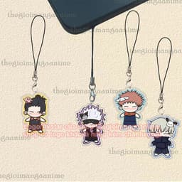 (mua 1 tặng 1) Móc dây treo điện thoại JUJUTSU KAISEN ver SANRIO in hình CHÚ THUẬT HỒI CHIẾN anime chibi mica 1
