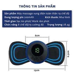 Máy Massage Toàn Thân Xung Điện Cao Cấp HGHOME, Miếng Dán Massage Cổ Vai Gáy 8 Chế Độ [HÀNG TỐT] 4