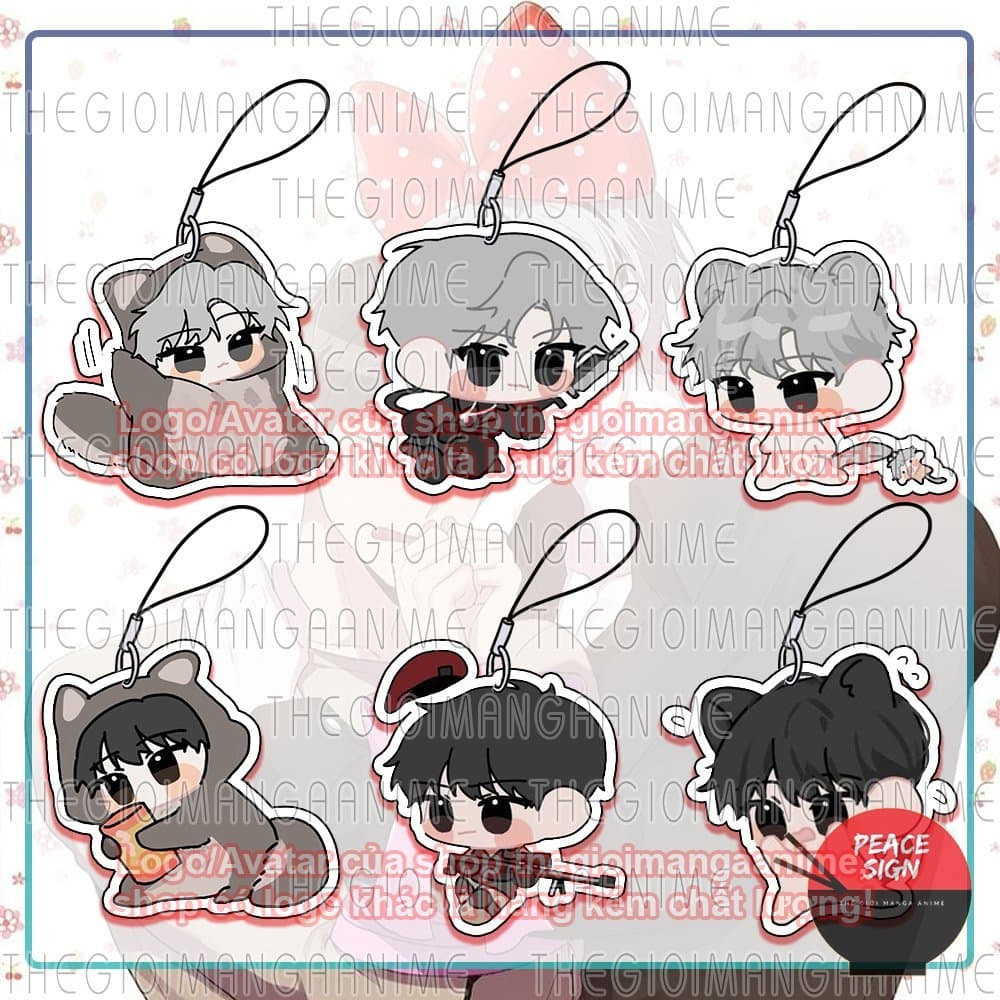 (mua 1 tặng 1) Móc dây treo điện thoại PASSION manhwa boylove hình in 2 mặt