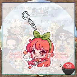 (Mua 1 tặng 1) Móc khoá in hình ONE PIECE ver MẶT BỰ Đảo hải tặc mica trong acrylic anime chibi xinh xắn 3