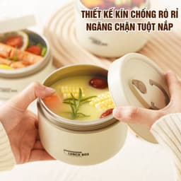 Hộp Đựng Cơm Giữ Nhiệt Kèm Túi 3 Tầng PTLUXURY Hộp Cơm Văn Phòng Cách Nhiệt 3 Tầng Không Gỉ Tiện Lợi 6