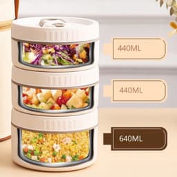 Hộp Đựng Cơm Giữ Nhiệt Kèm Túi 3 Tầng PTLUXURY Hộp Cơm Văn Phòng Cách Nhiệt 3 Tầng Không Gỉ Tiện Lợi 7
