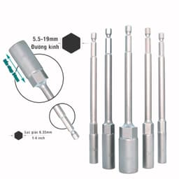 Đầu Chụp Bulong Dài 150MM Chân Lục Giác Bán Lẻ Đủ Size 3