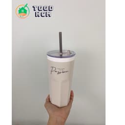 Ly Nhựa 2 Lớp - Ly Nhựa Ống Hút Tân Lập Thành mẫu ly cao có ống hút (Giao Màu Ngẫu Nhiên ) 3