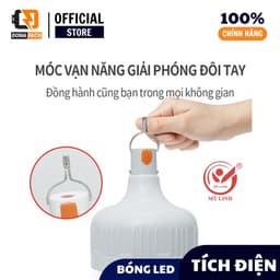 Bóng đèn bulb tích điện LED 80w và 150w Mỹ Linh cao cấp chiếu sáng liên tục 7 - 12h có móc treo 5