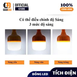 Bóng đèn bulb tích điện LED 80w và 150w Mỹ Linh cao cấp chiếu sáng liên tục 7 - 12h có móc treo 3