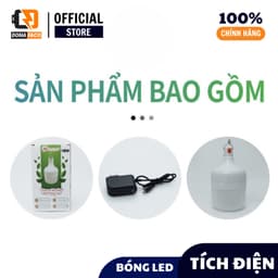 Bóng đèn bulb tích điện LED 80w và 150w Mỹ Linh cao cấp chiếu sáng liên tục 7 - 12h có móc treo 4