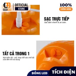 Bóng đèn bulb tích điện LED 80w và 150w Mỹ Linh cao cấp chiếu sáng liên tục 7 - 12h có móc treo 9