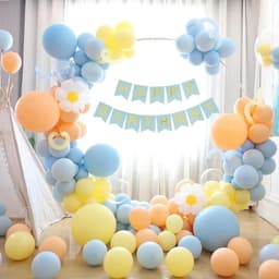 Set trang trí sinh nhật kèm khung tròn có chân cao 1m8 Babuu Decor 2