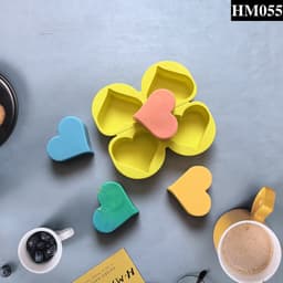 Khuôn silicon hình trái tim 4 mảnh dùng làm nến thơm hay bánh ngọt - HM055 2
