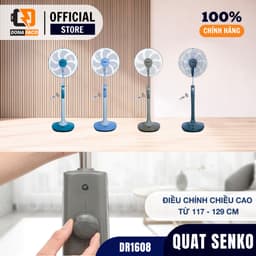 [Chính hãng] Quạt đứng điều khiển từ xa Senko DR1608, Quạt cây có remote, hẹn giờ, bảo hành 2 năm 2