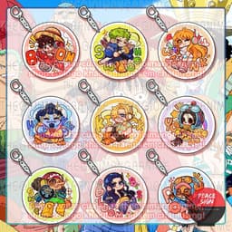 (Mua 1 tặng 1) Móc khoá in hình ONE PIECE ver BONG BÓNG Đảo hải tặc mica trong acrylic anime chibi xinh xắn 1