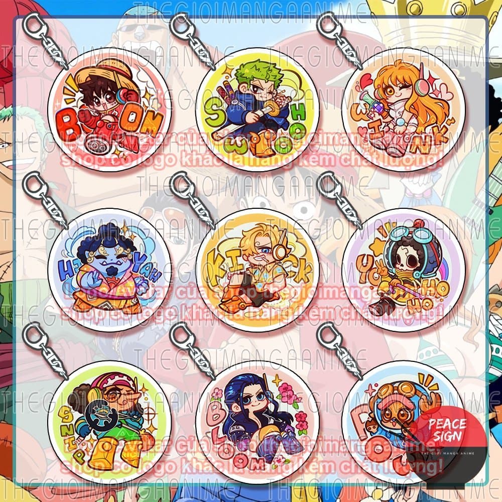 (Mua 1 tặng 1) Móc khoá in hình ONE PIECE ver BONG BÓNG Đảo hải tặc mica trong acrylic anime chibi xinh xắn