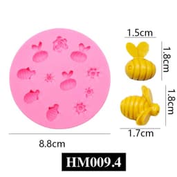 Khuôn silicon hình con ong và hoa - Khuôn tạo hình trang trí con ong làm bánh kẹo mềm hay nến thơm - HM009.4 2