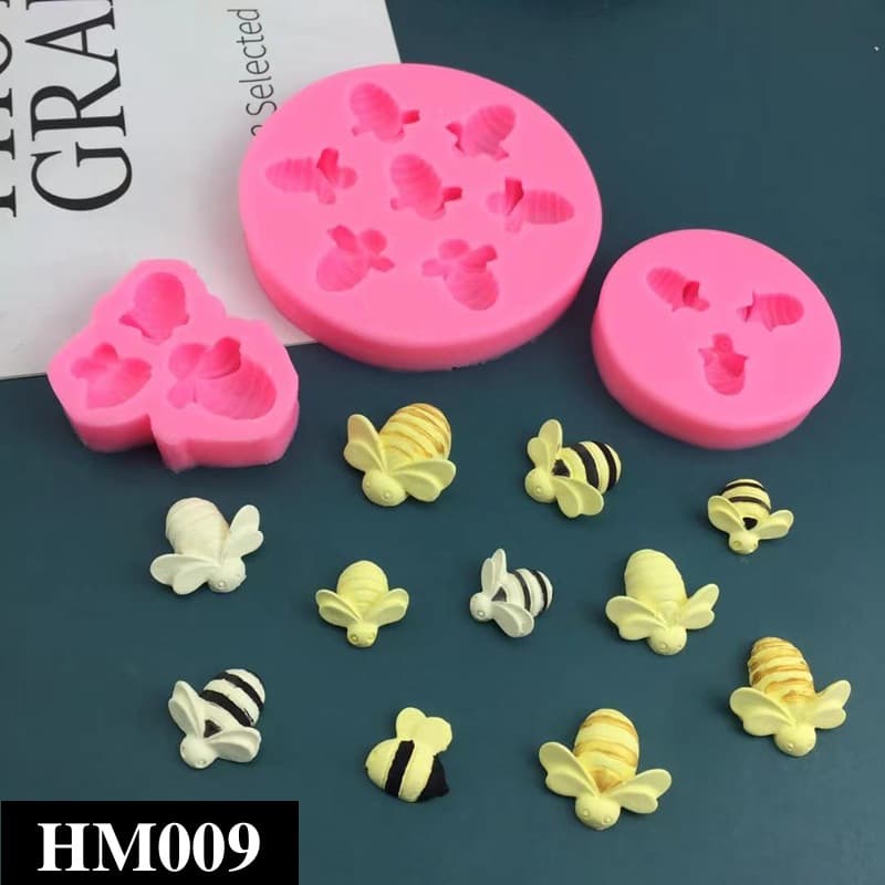 Khuôn silicon làm bánh kẹo dẻo hình con ong đủ kích thước siêu cute chuẩn DIY - HM009.1.2.3