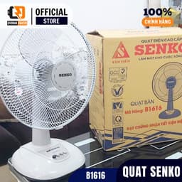 | Hỏa tốc | Quạt để bàn Senko B1616 lồng 40cm 47W 3 cấp gió mạnh để phòng ngủ bảo hành 24 tháng 4