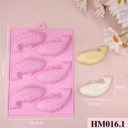 Khuôn silicon hình cá chép tấm 6 con cá chép dùng làm bánh hay tạo hình độc đáo – HM016.1 6