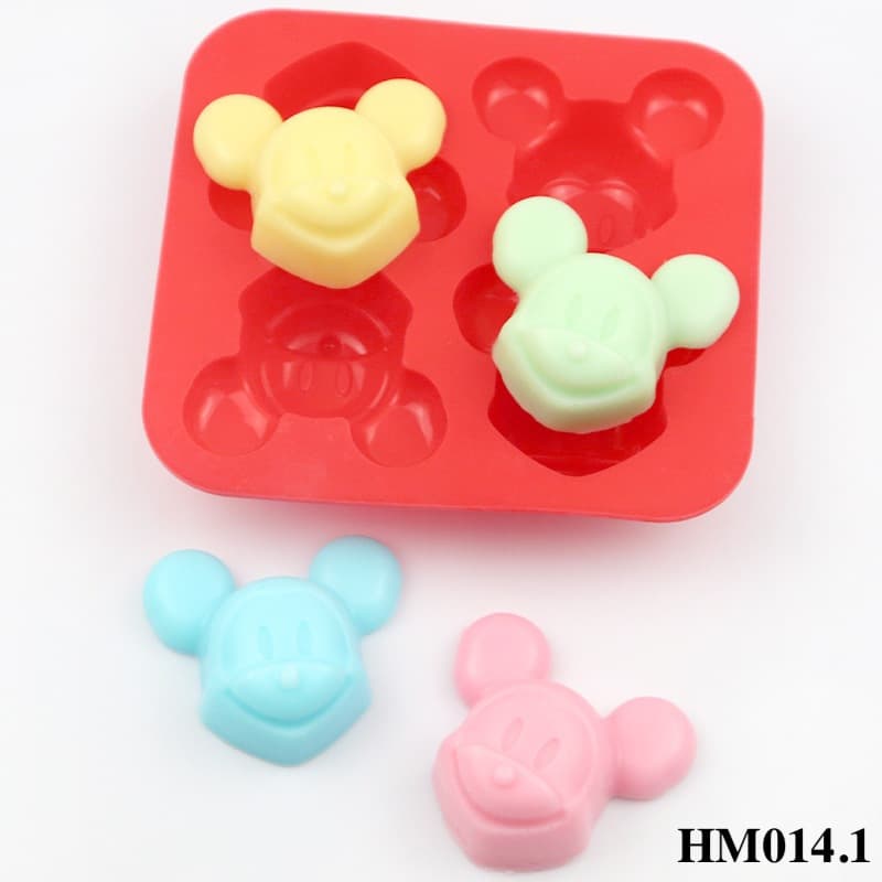 Khuôn silicon hình 4 đầu chuột dễ lương dùng làm bánh hay làm đá tiện ích - Khuôn silicon làm bánh tạo hình - HM014.1