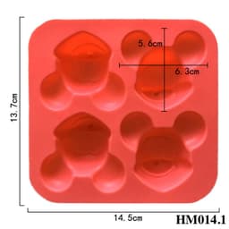 Khuôn silicon hình 4 đầu chuột dễ lương dùng làm bánh hay làm đá tiện ích - Khuôn silicon làm bánh tạo hình - HM014.1 3