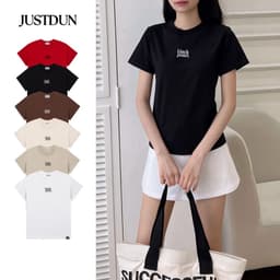 Áo Thun Nữ Baby Tee JUSTDUN B1 – Thêu “BLACK PEARL”, Chất Cotton Mềm Mịn, Co Giãn Nhẹ, Form Gọn Trẻ Trung 5