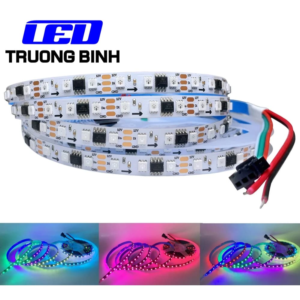 ĐÈN LED FULL MÀU WS2811 UCS1903 RỘNG 8MM 96LED/MÉT 108LED/MÉT ĐIỆN ÁP 12V DÀI 1 MÉT