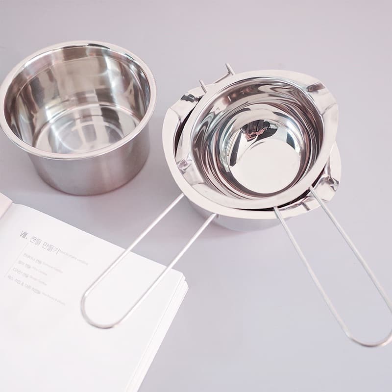 Dụng Cụ Nồi Làm Sáp Thơm  - Bộ xoong nồi  Inox Thép Không Gỉ Handmade