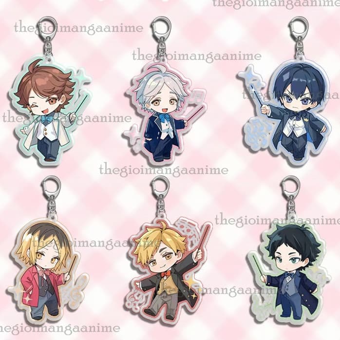 (mua 1 tặng 1) (NHẠC TRƯỞNG) Móc khóa HAIKYUU!! Vua bóng chuyền in hình anime chibi mica trong acrylic quà tặng xinh xắn