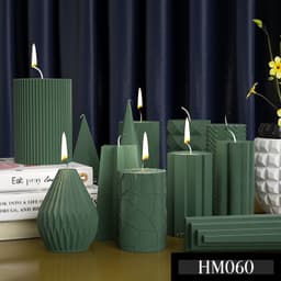Khuôn silicon hình trụ làm nến thơm handmade đủ kiểu loại có mạ hoa văn chuẩn DIY – HM060 3