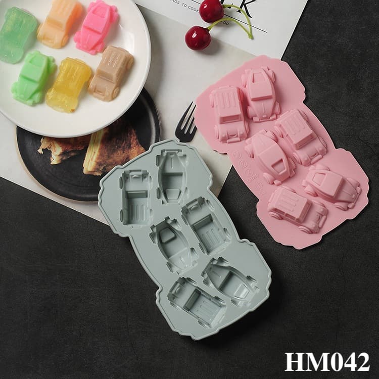 Khuôn silicon tạo hình xe ô tô dùng làm đá, thạch rau câu, bánh hay trang trí handmade – HM042