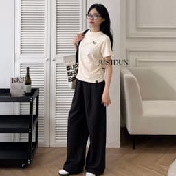 Áo Thun Nữ Baby Tee JUSTDUN B2 – Thêu “BLACK PEARL” Ver2, Chất Cotton Mềm Mịn, Co Giãn Nhẹ 5