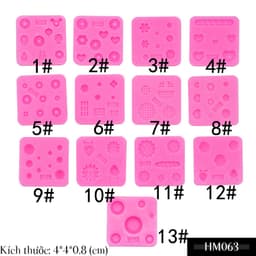 Khuôn silicon món tráng miệng mini trang trí bánh ngọt, nến thơm, nail - HM063 1