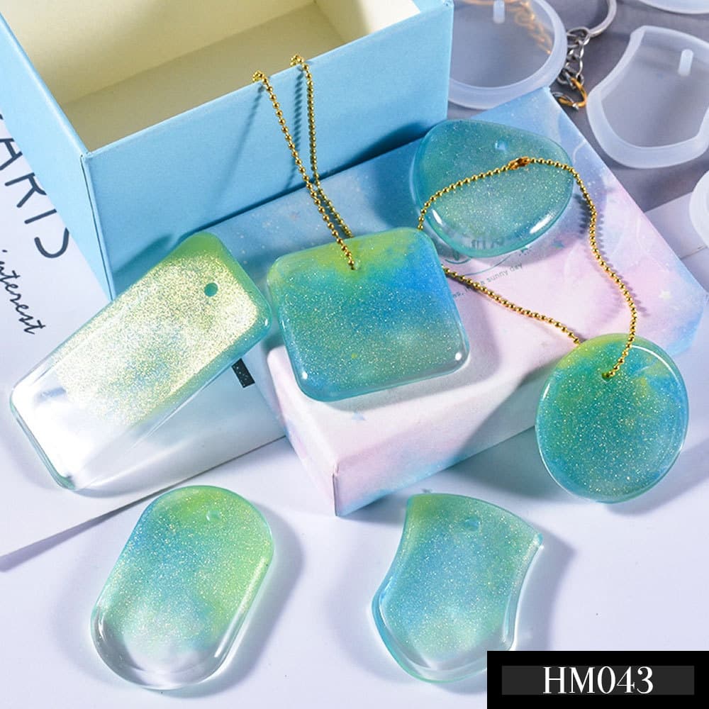 Khuôn silicon mặt dây chuyền pha lê dùng resin handmade đủ hình dạng chuẩn DIY – HM043