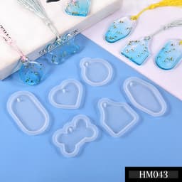 Khuôn silicon mặt dây chuyền pha lê dùng resin handmade đủ hình dạng chuẩn DIY – HM043 2
