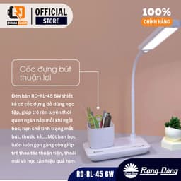 Đèn bàn học cảm ứng Rạng Đông RD-RL-45 6W 3 chế độ ánh sáng dịu chống cận cho bé 5