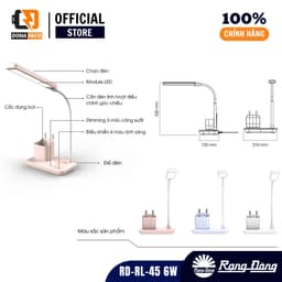 Đèn bàn học cảm ứng Rạng Đông RD-RL-45 6W 3 chế độ ánh sáng dịu chống cận cho bé 7