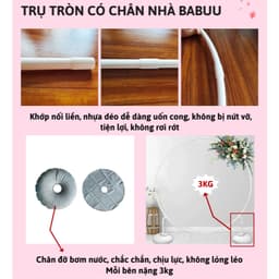 Set trang trí sinh nhật kèm khung tròn có chân cao 1m8 Babuu Decor 8